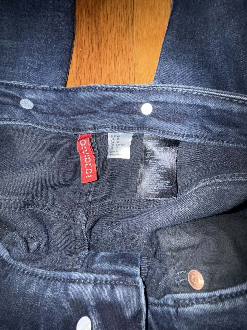 H&M Divided Denim Skinny Overalls Dark Wash - Picture 4 of 6